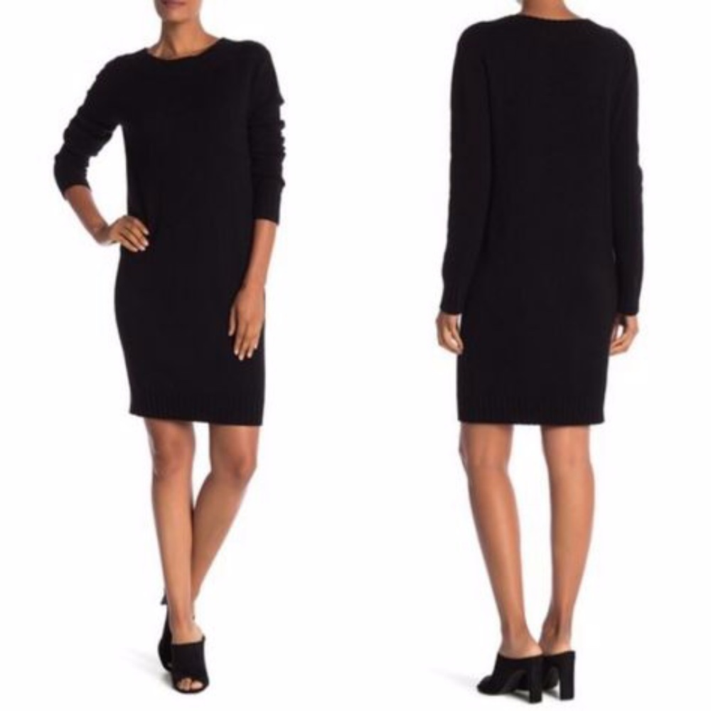 Vince Ribbed Wool & Cashmere Blend Sweater Dress